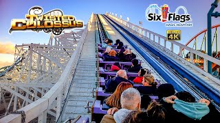 December 2022 Twisted Colossus Roller Coaster On Ride 4K POV Six Flags Magic Mountain