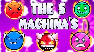 'THE 5 MACHINAS' !!!  GEOMETRY DASH BETTER & RANDOM LEVELS