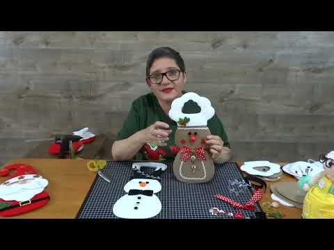 Trío navideño, colgante para puertas. Primera parte, Ginger y Nieve. Incluye moldes. Yasna Pino.
