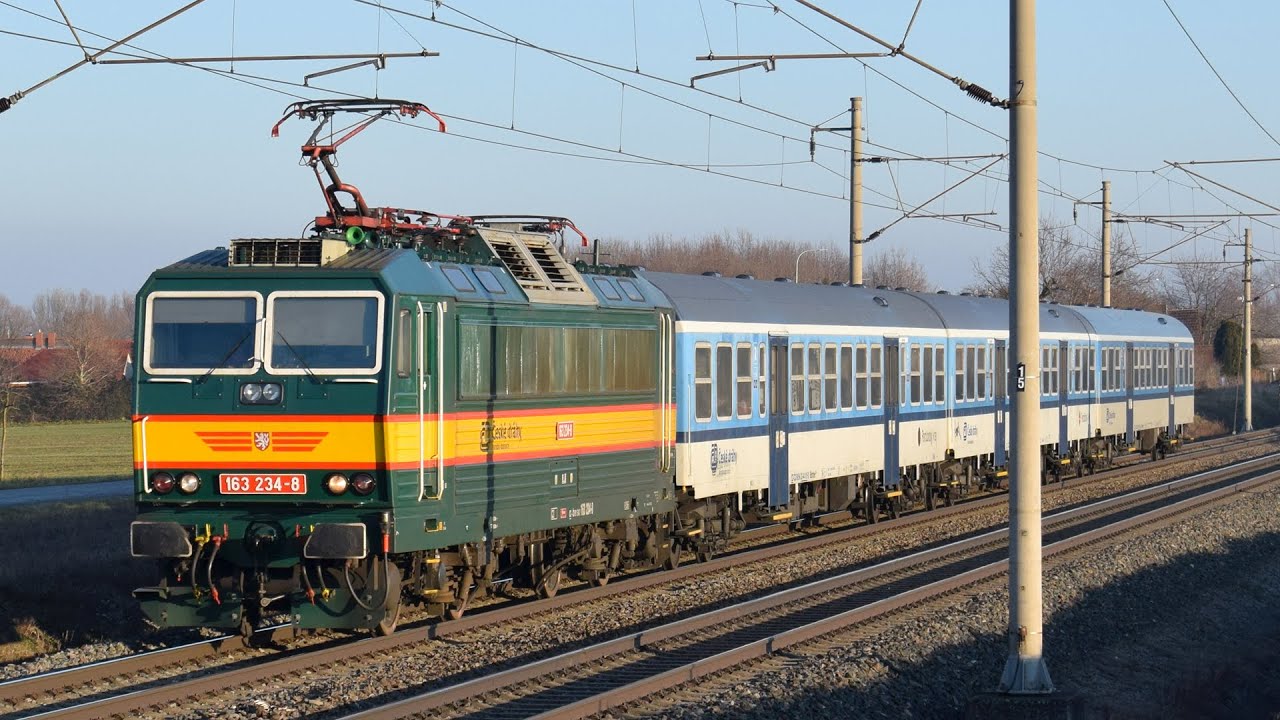 Vlaky na trati 010: Moravany - 19.1.2025 / Trains near Moravany, Czech Republic