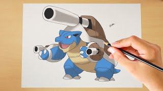 How to draw Mega Blastoise | Step by step |  Pokémon #009