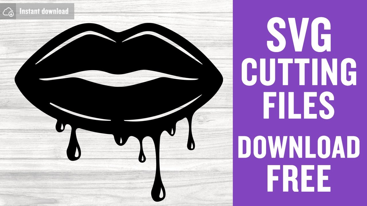 Fashion Plaid Drip Lips SVG Print and Cut Lips Dripping 