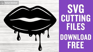 Dripping Lips Svg Free Cut File for Cricut