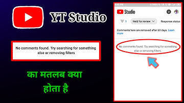 No comments found. Try searching for something else or removing filters Meaning YT Studio