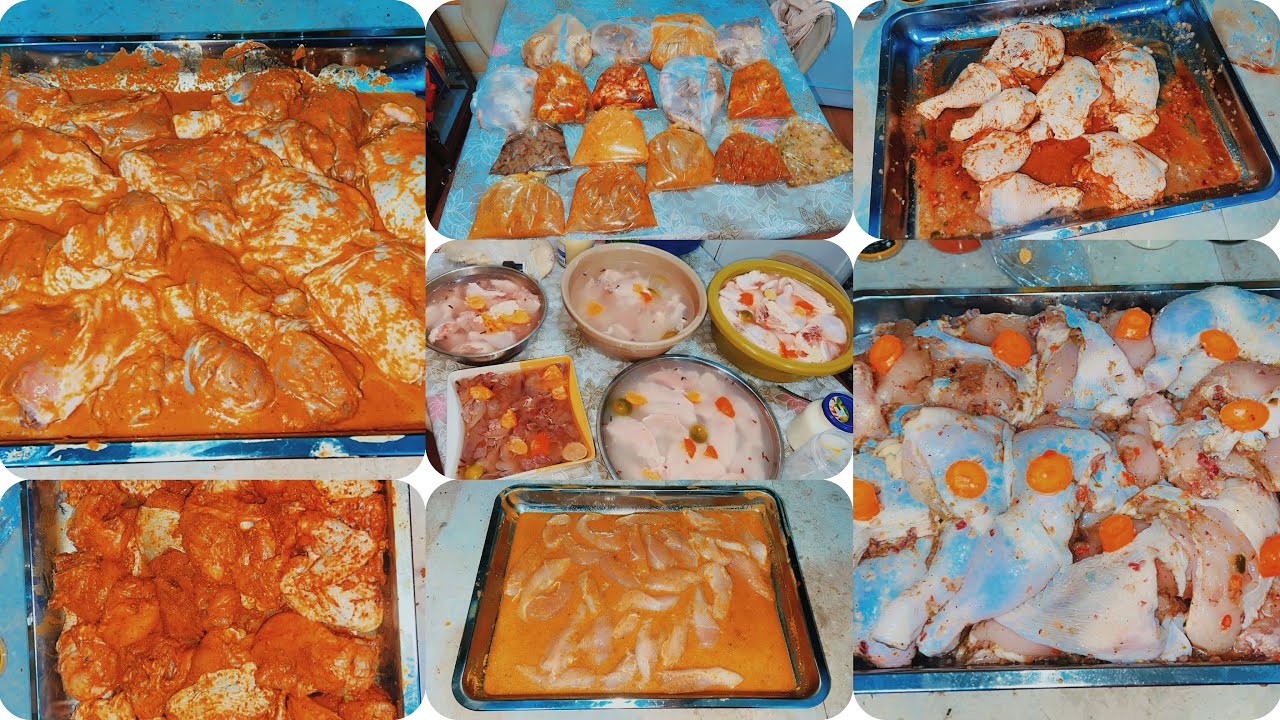 تفريزات الفراخ عملت ١٣ وجبه مختلفه وتتبيلات سهله ومميزه تنفعك طول شهر رمضان 🌙 تقسيم الفراخ لوجبات 