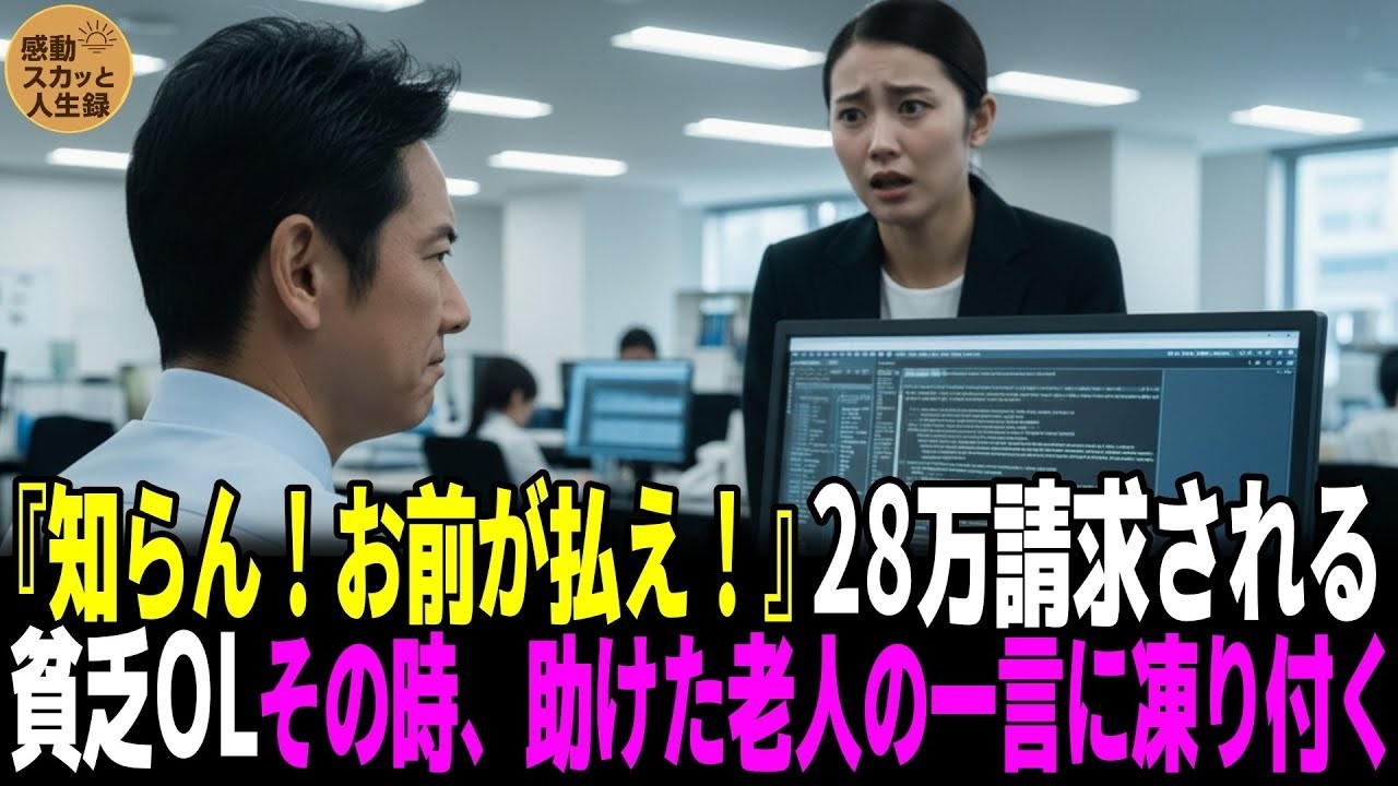 『お前のミスだ。お前が払え！』上司のせいで28万円請求される貧乏OL…その時、3か月前に助けた老人の一言に会社が凍り付いた