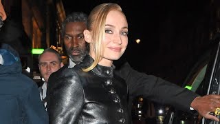 Sophie Turner Stuns In Edgy Black Leather At Steal Screening Game Of Thrones Stars Bold Outfit