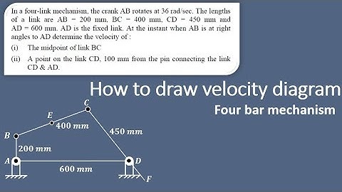 Lecture 11 | How to draw velocity diagram | Four bar linkage mechanism | Relative velocity method