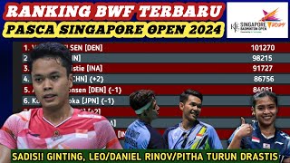 NGERI! Anthony Ginting Turun Drastis - Update Ranking BWF Terbaru Usai Singapore Open 2024
