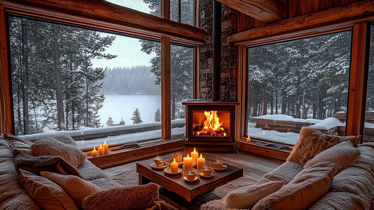 Relaxing Morning Winter in Cozy Living Room Ambience ️ 🔥Smooth Piano ...