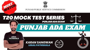 Punjab ADA Exam | T20 Mock Test Series | Evidence Act | Karan Sir