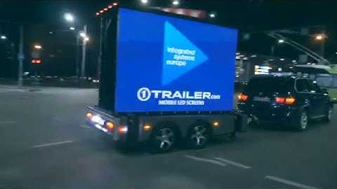 Mobile LED screen trailer in driving mode - 1TRAILER