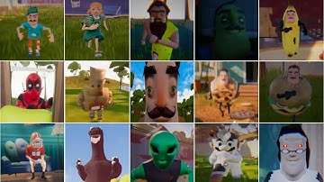 20 NEIGHBORS JUMPSCARES | Hello Neighbor Mods