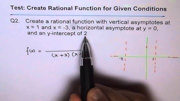 Equation of Rational Function For Given Condition Solution Q2