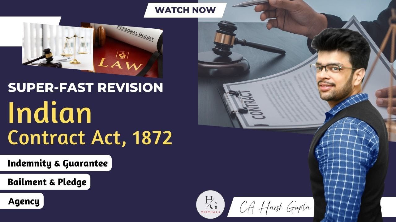 🚀Indian Contract Act, 1872 | Superfast Revision | Special Contracts | CA Harsh Gupta