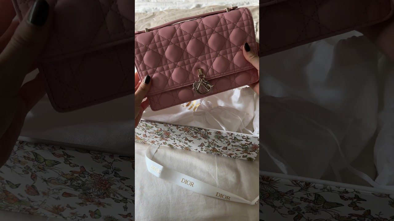 Dior Miss Dior purse unboxing: pink with chain in larger size 