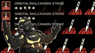 ORBITAL RAILCANNON BARRAGE LOADOUT VERSUS CLANKERS | Helldivers 2
