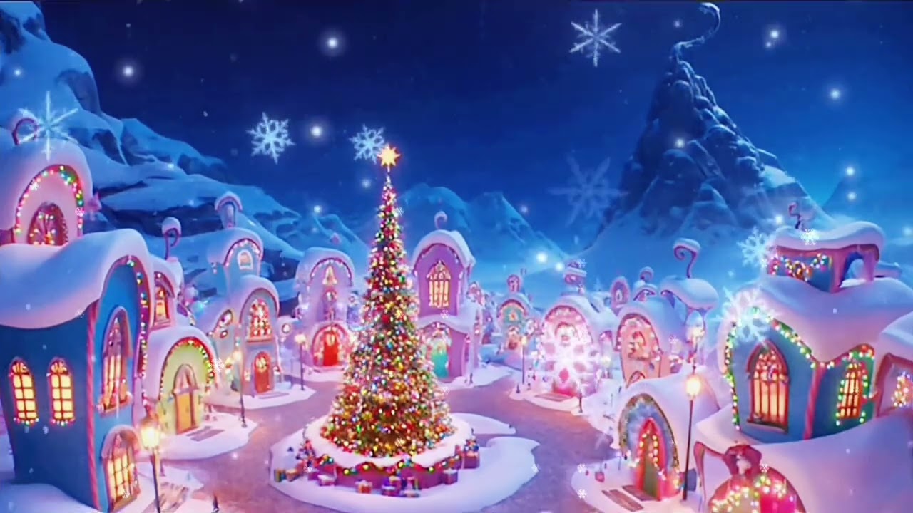 Whoville Christmas Ambience 2025 🎄 Magical Grinch Village 4K | Relaxing Music & Snow (4 Hours)