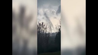 Rotating winds leading up to possible tornado in Sunbright, TN