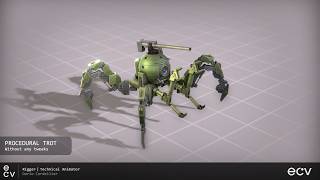 [SPIDER ROBOT ANIMATION & RIG] TROT