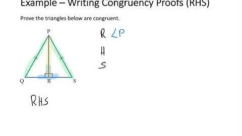 Writing Congruency Proof   RHS