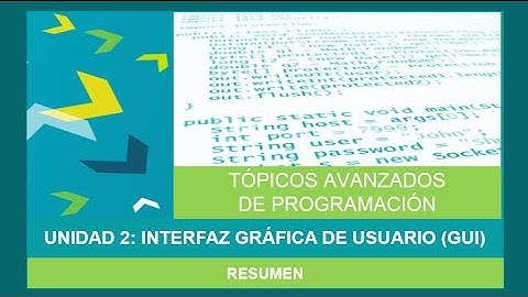 Unidad 2 Interfaz Grafica de Usuario (GUI) - Resumen