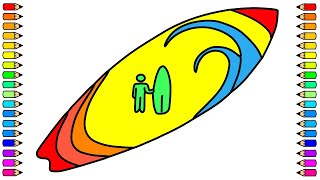 Cmo Dibujar Una Tabla De Surf  Dibuja Y Colorea Una Tabla De Surf  Dibujos Para Nios