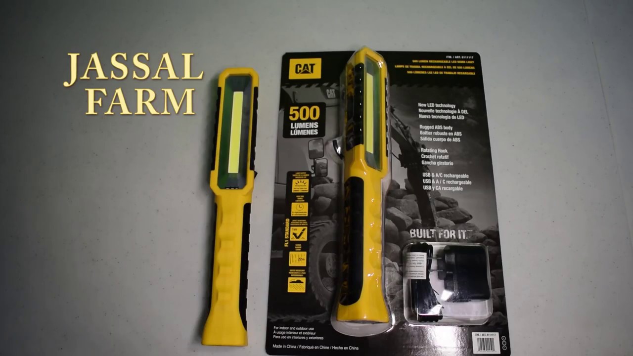 caterpillar cat 500 lumen rechargeable led work light flashlight CT1000 Pocket COB Flood Beam Pocket Light, Black/Yellow This area light features strong neodymium magnets and a rotating hook so you can aim the light where you need it CAT Caterpillar 500 Lumens LED