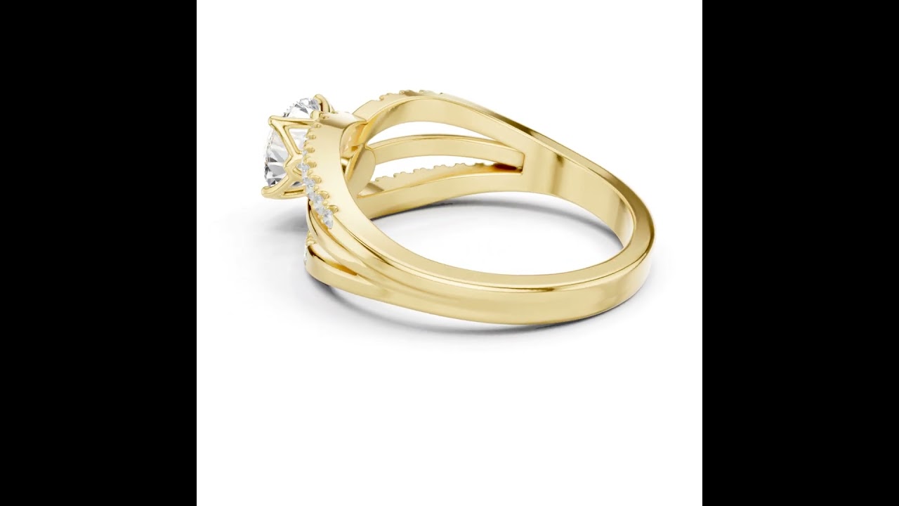 Round Cut Diamond Triple Band Crossover Ring