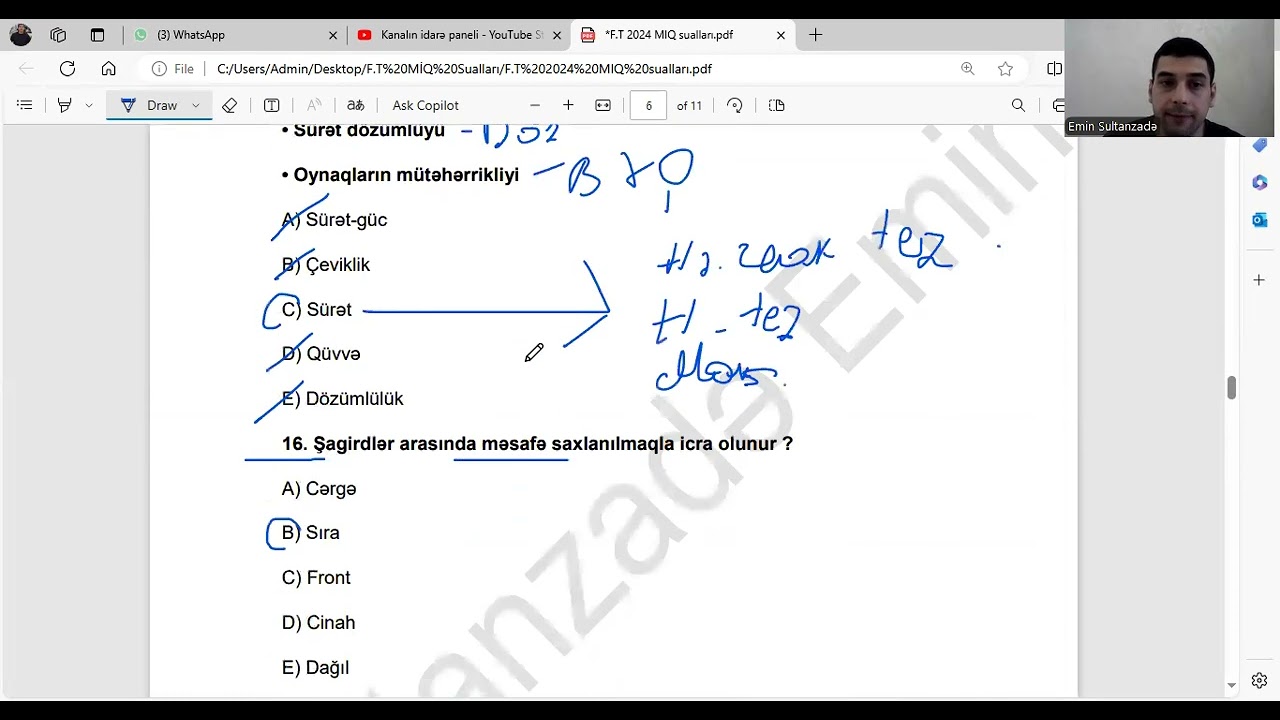 MİQ 2024 Sualları (davamı), Fiziki tərbiyə, Emin Sultanzadə