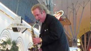 Carl 'Safe Sax' Ferris performs - Summer Fun, on Fremont Street, Las Vegas, April 2011