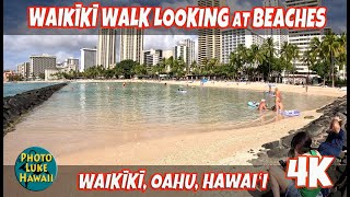 Waikiki Walk Looking at Beaches Kalakaua Ave December 9, 2022 Oahu Hawaii