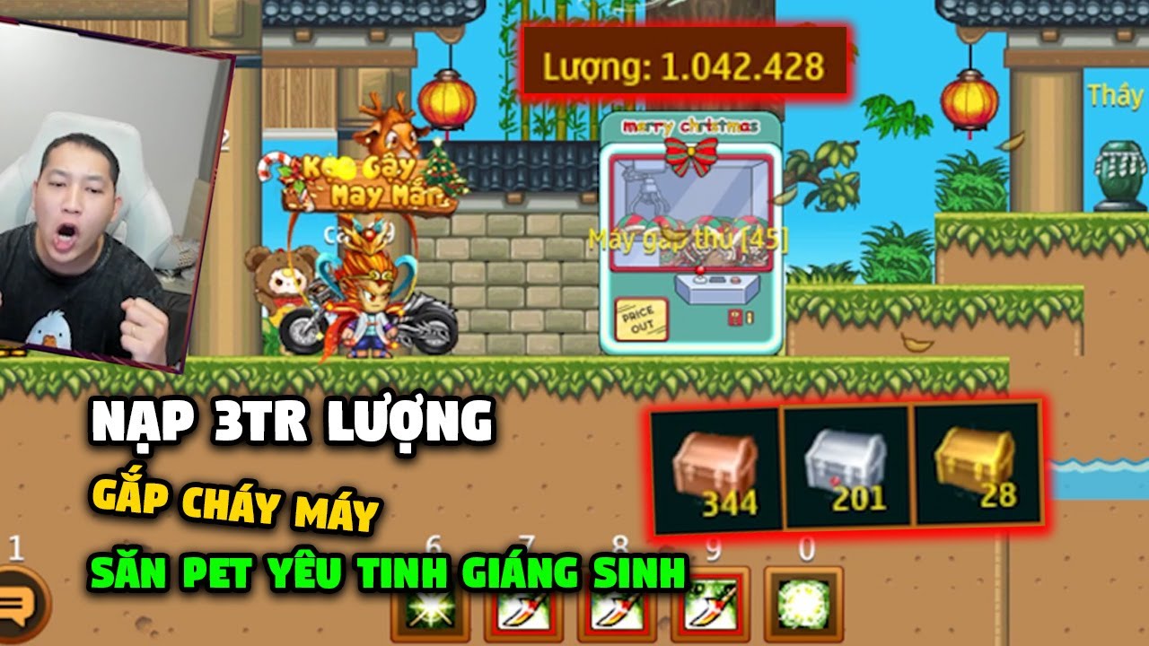 Nạp 3TR Lượng Gắp Cháy Máy Săn Pet Yêu Tinh Giáng Sinh | Như Muối Bỏ Bể | Ninja School Online