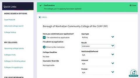 Naviance Student Application Results