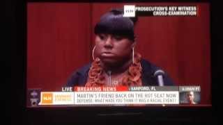 Rachael Jeantel saying Trayvon Martin calling Zimmerman a cracker is not racist.  What