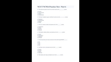 NCCT NCMA Practice Test Part 6. QUESTIONS WITH 100% VERIFIED ANSWEERS 2023/2024. GUARANTEED PASS