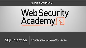 SQL Injection - Lab #18 Visible error-based SQL injection | Short Version