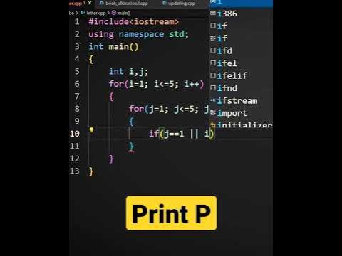 Star pattern 🌟 to print letter P in C++ #programming #shorts #tutorials ...