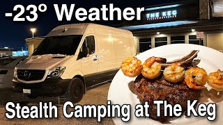 -23º Stealth Camping at The Keg 🥩 Eating a Huge 20oz Rib Steak & Shrimp 🍤 by KBDProductionsTV 69,353 views 3 months ago 48 minutes