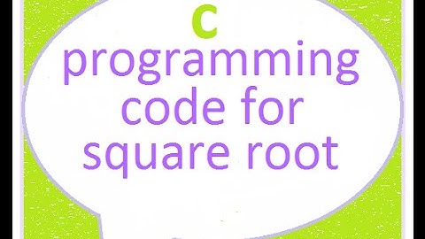 How to find square root in C language