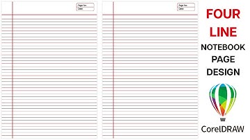 Four Line Note Book Page Design in CorelDraw | English Four Line Page Design Tutorial