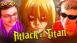 SEASON FINALE! Anime NOOBS React to Attack on Titan | EP 24-25