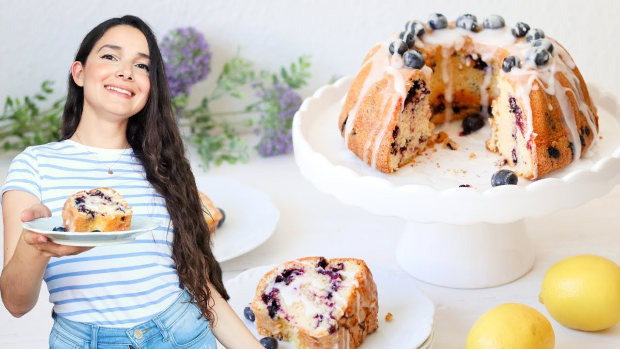 Pastel de blueberry y limón | Sin batidora | POSTRE FÁCIL Y DELICIOSO | Es con Acento