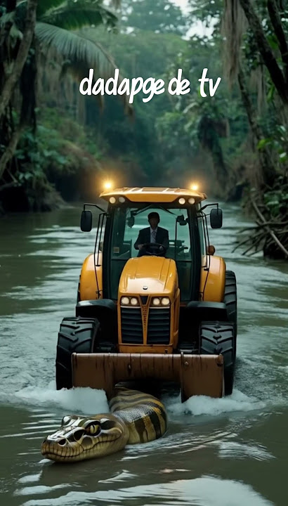 a giant snake gets run over by a tractor #snacks #tracktor #shorts