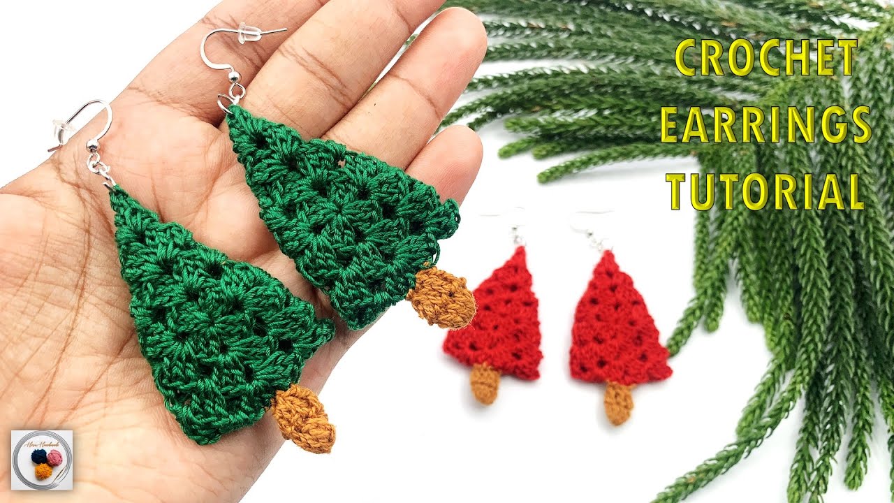 How to Crochet Christmas Tree Earrings – Easy Holiday Crochet Tutorial