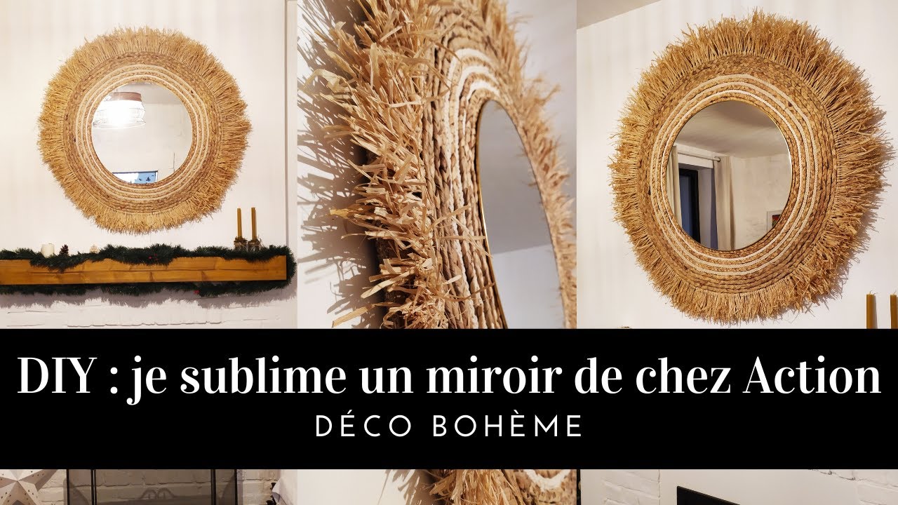 D25) DIY : je créé un miroir de style bohème, relooking miroir Action /  Déco BOHO, Bohème - YouTube