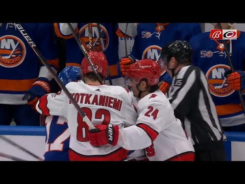 WATCH: New York Islanders and Carolina Hurricanes engage in