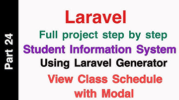 Laravel 6 Student Information System Part 24   View Class Scheduled with Modal