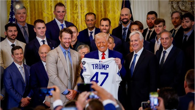 LA Dodgers burst out laughing as Trump roasts senators in the White House