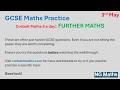 GCSE Further Maths - 5-a-day - 3rd May